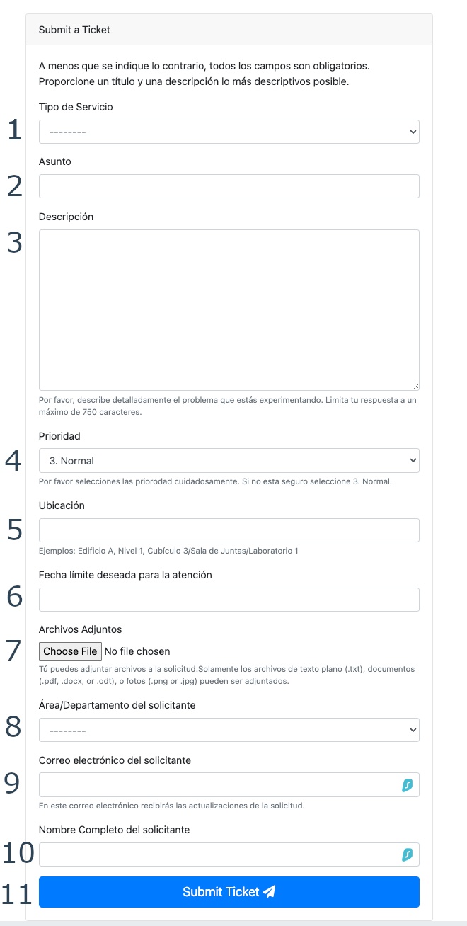 Formulario de Solicitud de OT Mantenimiento Formulario